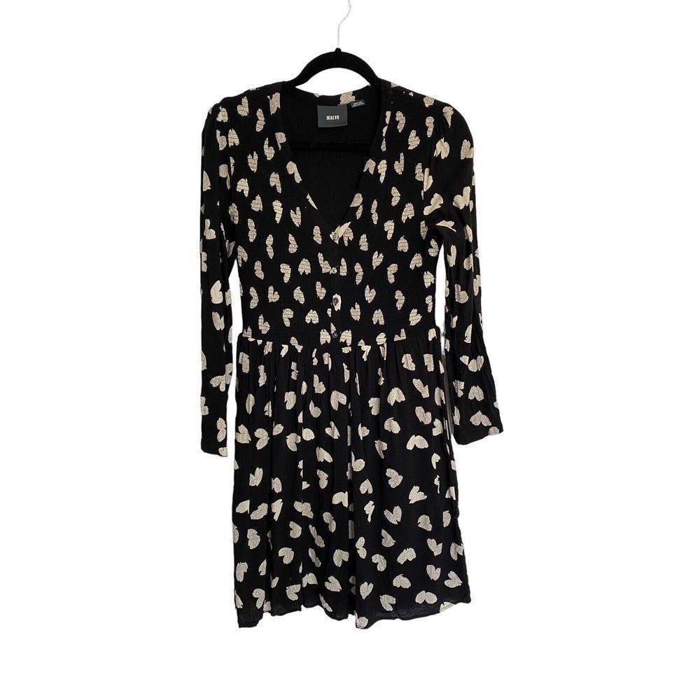 Anthropologie Black and Cream Midi Dress